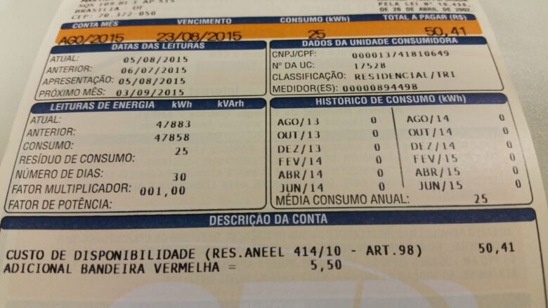 Conta de luz Por: Arquivo/Agência Brasil