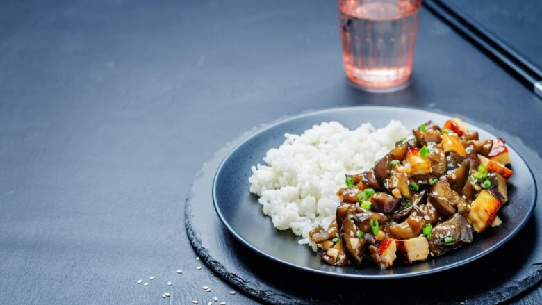 Receita de arroz com berinjela