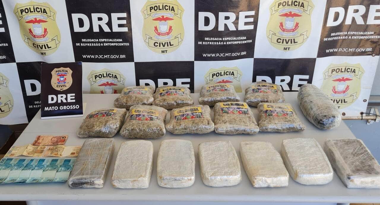 Traficante de drogas é preso em flagrante com tabletes de entorpecentes, dinheiro e animais silvestres em Cuiabá