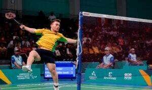 VITOR TAVARES, Parapan Santiago 2023, badminton Por: Miriam Jeske/CPB/Direitos Reservados