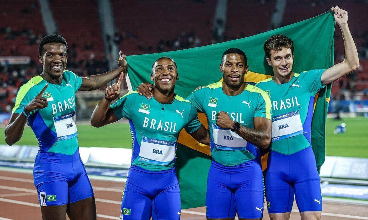 02. 11. 2023 - Jogos Pan-americanos Santiago 2023 - Atletismo - Revezamento 4x100m Masculino - medalha de ouro - Foto Wander Roberto/COB @wander_imagem