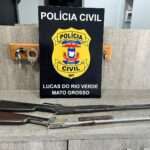 Armas apreendidas de homem investigado por violência doméstica em Lucas do Rio Verde