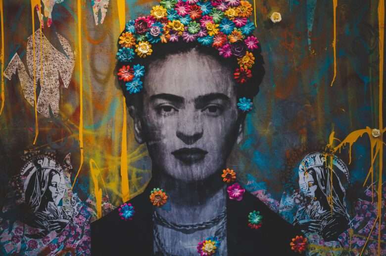 Parede de graffiti criativa com retrato de Frida Kahlo - Fotos do Canva