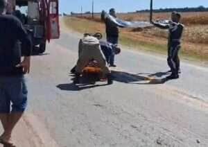 Motociclista fica gravemente ferido em acidente na MT-449 em Lucas do Rio Verde.