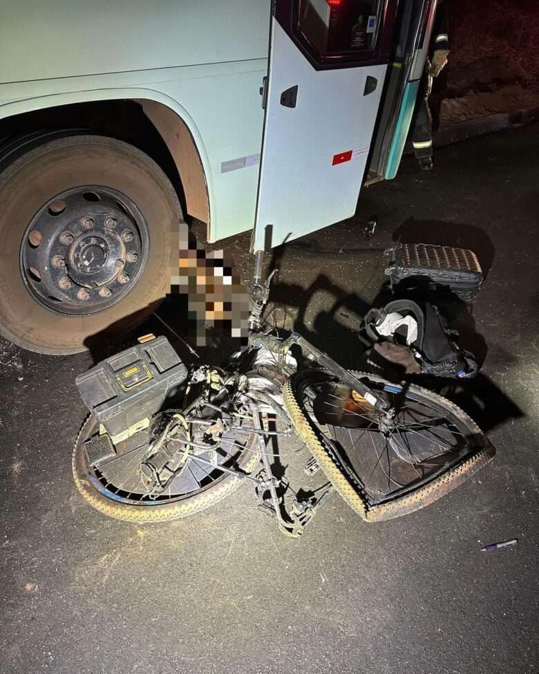 Ciclista morre atropelado por ônibus na MT-457 em Jaciara