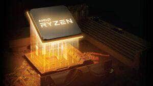 Processador AMD Ryzen flutuando