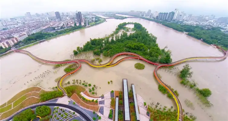 China. Projeto de cidade-esponja do paisagista e arquiteto chinês Kongjian Yu. Jinhua Harbin Qunli Stormwater Park. Foto Divulgação escritório Turenscape