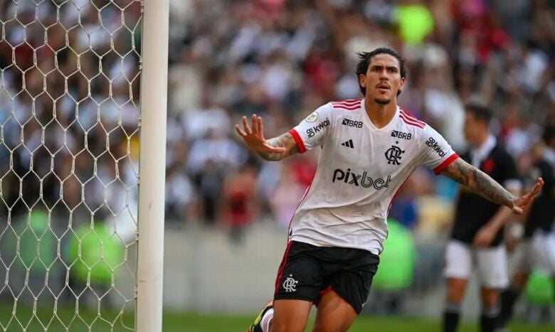 Pedro marca na vitória por 6 a 1 do Flamengo contra o Vasco no Maracanã, pela sétima rodada do Brasileiro, em 02/06/2024 Por: Reprodução Instagram/Flamengo