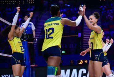 seleção feminina de vôlei derrota a Itália por 3 sets a 2, na segunda semana da LIga das Nações, em 01/06/2024 Por: Divulgação/World Volleyball