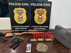 Polícia Civil apreende armas e munições de investigado por violência doméstica em Lucas do Rio Verde