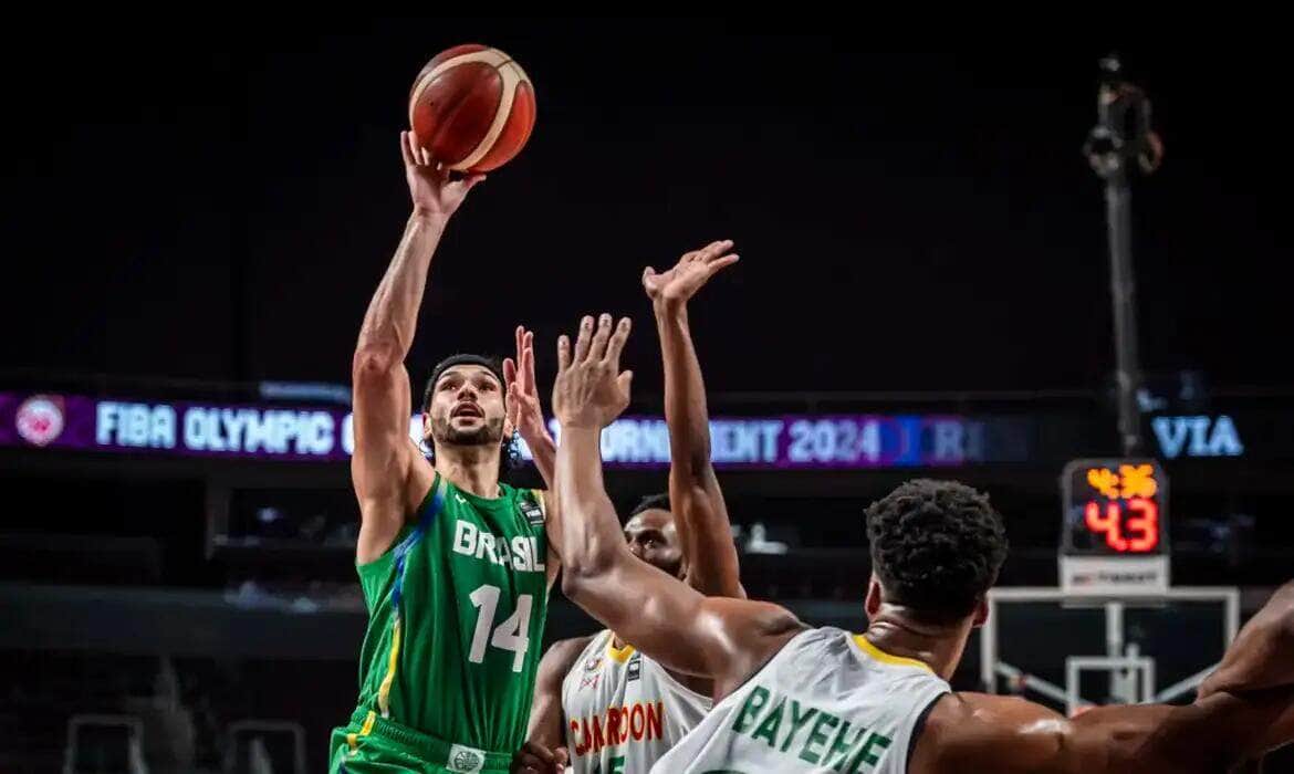 Brasil perde para Camarões 77 a 74, no segundo jogo do Pré-Olímpico, mas avança às semifinais - em 04/07/2024 Por: Divulgação/FIBA