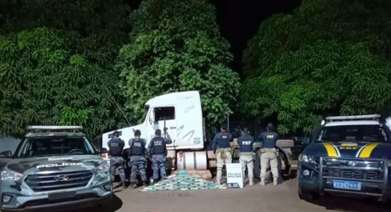 Polícia Militar e PRF apreendem 50 kg de pasta base e prendem três suspeitos em Canarana (MT)