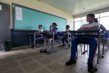 Alunos venezuelanos de escola pública em Pacaraima. Por: Marcelo Camargo/Agência Brasil