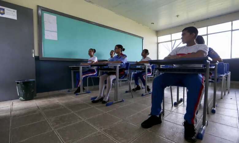 Alunos venezuelanos de escola pública em Pacaraima. Por: Marcelo Camargo/Agência Brasil