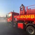 Bombeiros combatem incêndio em vegetação de terreno baldio em Primavera do Leste