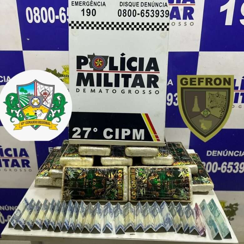 PM e Gefron prendem três homens e apreendem 16 quilos de maconha em Mato Grosso