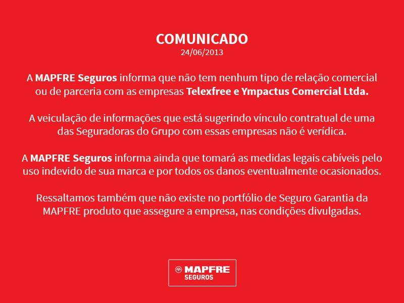 Seguradora Mapfre nega parceria com Telexfree Brasil 