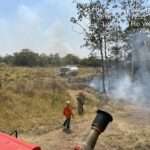 Corpo de Bombeiros combate incêndio florestal que devasta 56 hectares em Lucas do Rio Verde