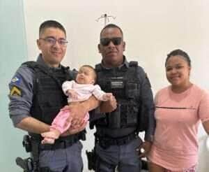 Polícia Militar salva bebê de 5 meses após queda e convulsões em Nova Mutum