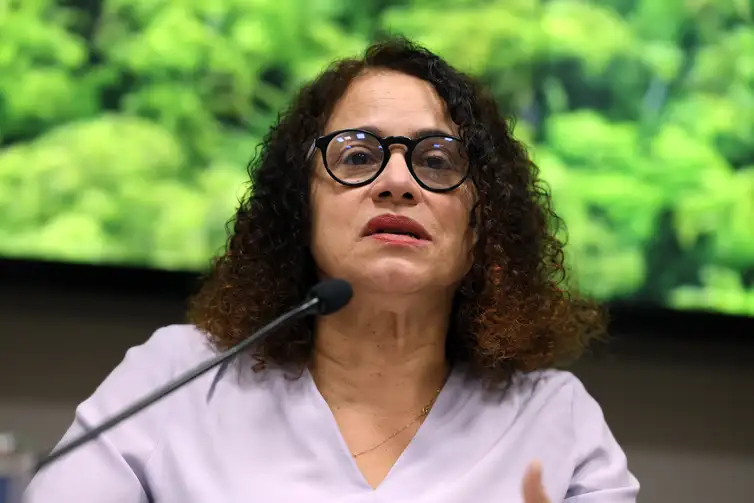 Brasília, (DF), 07.08.2024 - A ministra da Ciência, Tecnologia e Inovações, Luciana Santos durante divulgação dos dados de alertas de desmatamento do sistema Deter, do Inpe, na Amazônia e no Cerrado de agosto de 2023 a julho de 2024. Foto: Valter Campanato/Agência Brasil