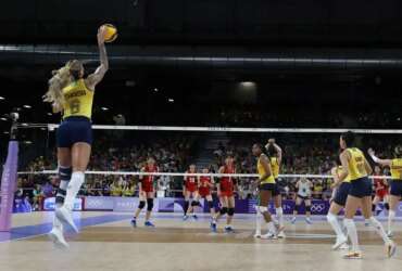 2024. 08. 01 - Jogos Olímpicos Paris 2024 - Vôlei feminino - Brasil enfrenta o Japão na segunda rodada da fase de grupos. Em destaque a atleta Thaisa. - Foto: Luiza Moraes/COB