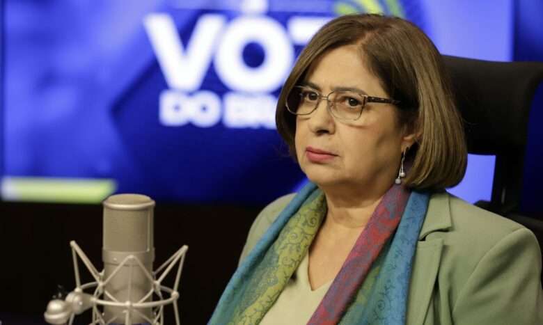 Brasília (DF), 07. 08. 2024 - Ministra das Mulheres Cida Golçalves durante o programa A Voz do Brasil. Foto: Bruno Peres/Agência Brasil