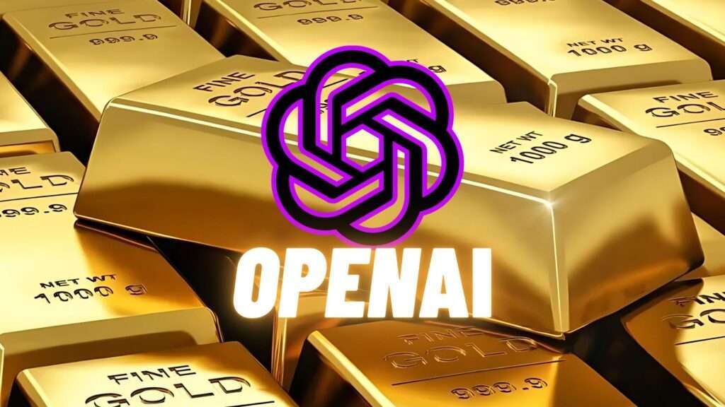 OpenAI em frente à barras de ouro