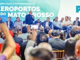 31. 07. 2024 - Presidente da República, Luiz Inácio Lula da Silva, durante cerimônia de entrega das obras de ampliação e modernização dos Aeroportos de Cuiabá, Sinop, Rondonópolis e Alta Floresta, no Aeroporto Internacional de Cuiabá. Várzea Grande - MT.   Foto: Ricardo Stuckert / PR