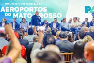 31. 07. 2024 - Presidente da República, Luiz Inácio Lula da Silva, durante cerimônia de entrega das obras de ampliação e modernização dos Aeroportos de Cuiabá, Sinop, Rondonópolis e Alta Floresta, no Aeroporto Internacional de Cuiabá. Várzea Grande - MT.   Foto: Ricardo Stuckert / PR