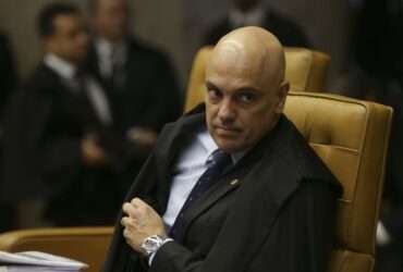 O ministro Alexandre de Moraes durante o julgamento em que o STF decide pela legalidade ou não da prática de sacrifícios animais em cultos religiosos. Por: Antonio Cruz/Agência Brasil