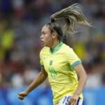 Priscila - atacante - seleção brasileira feminina de futebol - jogo contra Espanha - Paris 2024 Por: Rafael Ribeiro/CBF/Direitos Reservados