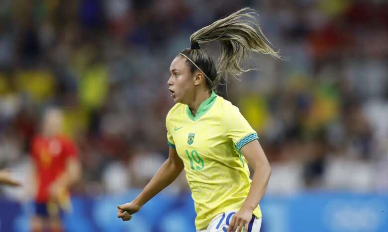 Priscila - atacante - seleção brasileira feminina de futebol - jogo contra Espanha - Paris 2024 Por: Rafael Ribeiro/CBF/Direitos Reservados