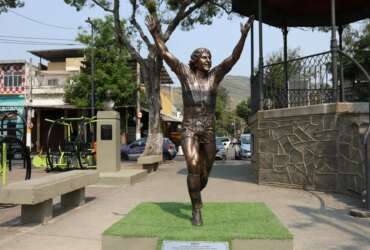 Rio de Janeiro (RJ), 24/08/2024 – Inauguração de estátua em homenagem ao ex-jogador de futebol, Zico, no bairro de Quintino Bocaiúva, na zona norte da capital fluminense. Foto: Tomaz Silva/Agência Brasil