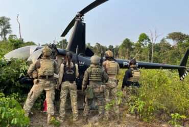 Gefron de Mato Grosso auxilia na apreensão de 238 kg de supermaconha em helicóptero