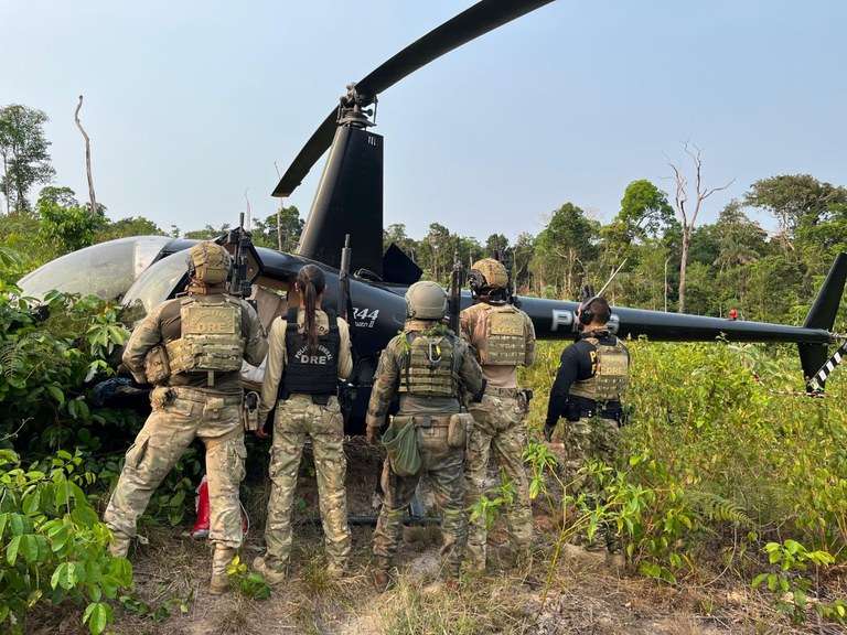 Gefron de Mato Grosso auxilia na apreensão de 238 kg de supermaconha em helicóptero