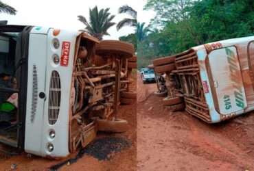 Motorista foge após causar acidente com ônibus e deixar 26 passageiros em Mato Grosso