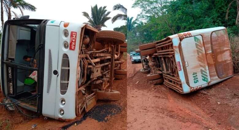 Motorista foge após causar acidente com ônibus e deixar 26 passageiros em Mato Grosso