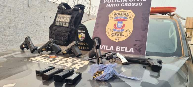 Polícia apreende arsenal e neutraliza seis suspeitos durante operação em Mato Grosso