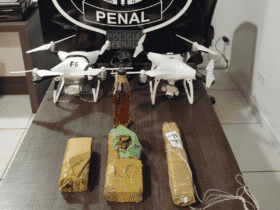 Policiais penais apreendem drones com drogas e uísque em penitenciária de Mato Grosso