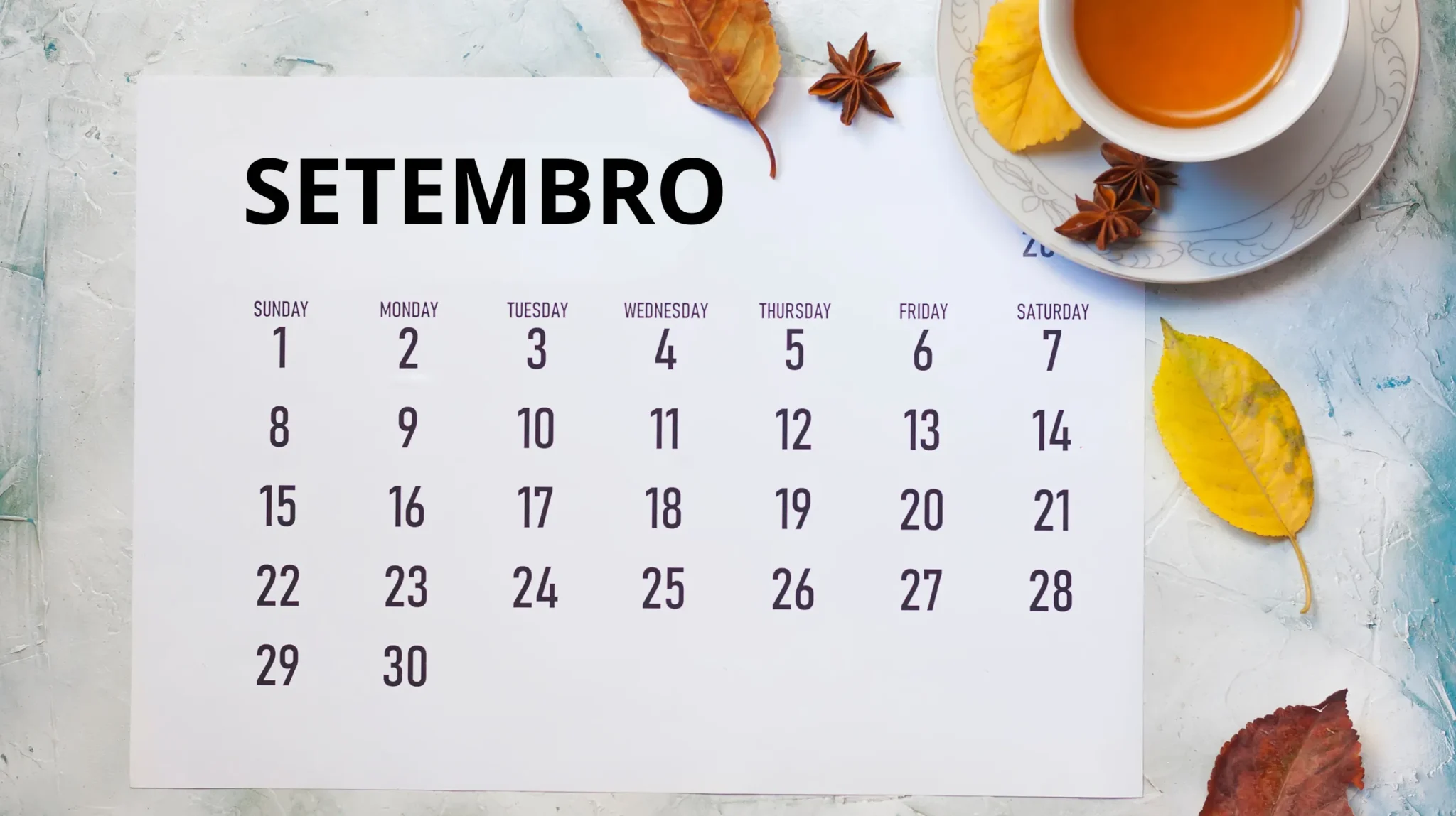 CALENDÁRIO DE SETEMBRO