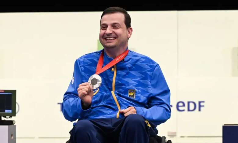 Paris-França 01/09/2024 Alexandre Galgani ganha medalha inédita para o país no tiro esportivo. Foto Mateusz Szklarski/ World Shooting Para Sport.