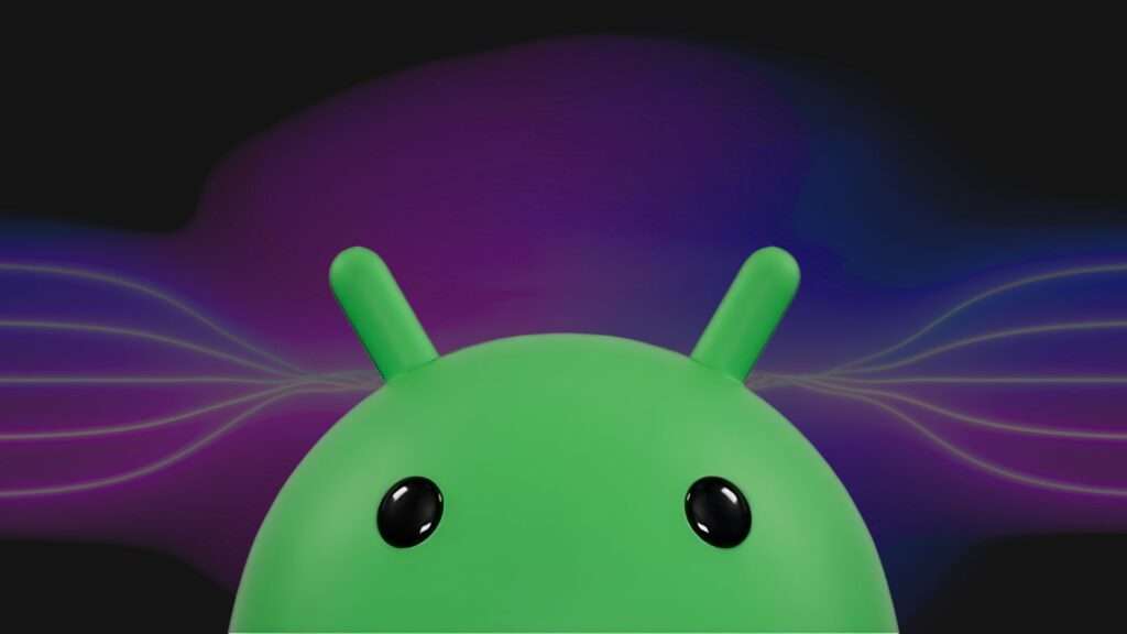 avatar android em frente a linhas do gemini