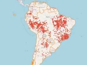 Brasília (DF), 14/09/2024 - Mapa de queimadas na América do Sul e Brasil. Foto: terrabrasilis/reprodução