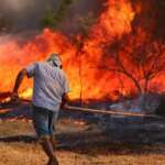 Brasília, DF 15-09-2024 Um Incêndio atingiu o Parque Nacional de Brasília. Bombeiros e populares tentavam conter as chamas Foto: Fabio Rodrigues-Pozzebom/Agência Brasil