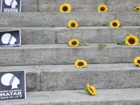 Ato Amanhecer por Marielle e Anderson na escadaria da Assembleia Legislativa do Rio de Janeiro (Alerj) marca um ano da morte da vereadora Marielle Franco e seu motorista Anderson Gomes. Por: Tomaz Silva/Agência Brasil