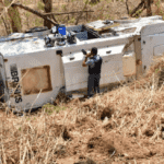 Carro-forte capota na BR-364 em Mato Grosso e deixa quatro feridos leves