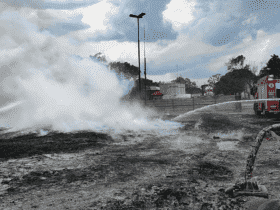 Incêndio de grandes proporções é controlado em fábrica na capital de Mato Grosso