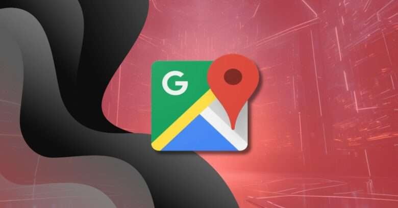 Logo google maps em fundo decorado com tecnologia