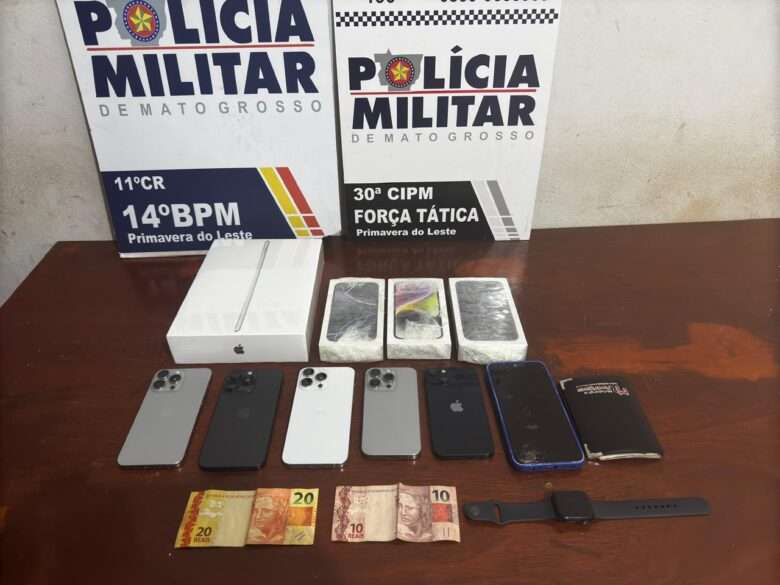 Polícia Militar prende dois jovens por roubo a loja de produtos Apple em Mato Grosso