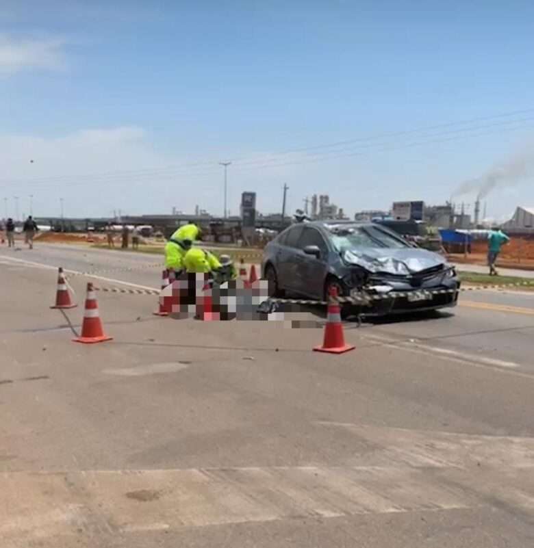 Acidente na BR-163 em Sinop deixa motociclista morta e interdita tráfego